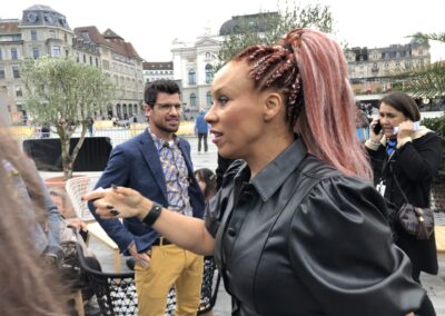 My bro Benno Sprecher on the left and on the right our "Festival guest handler" Pamela Zappa - World Première "Cascadeuses/Stuntwomen" - 18th Zürich Film Festival October, 2022