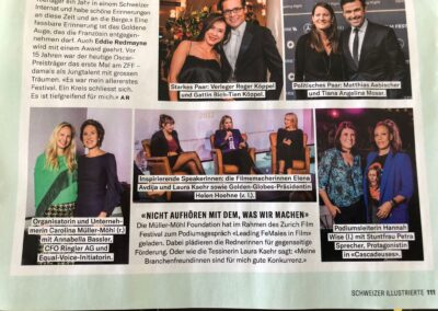 ? Bottom right with moderator Hanna Wise of the Leading FeMales event! Panel: Helen Hoehne, president of the Hollywood Foreign Press Association/Golden Globes, doc filmmaker Laura Kaehr, doc filmmaker Elena Avdija
